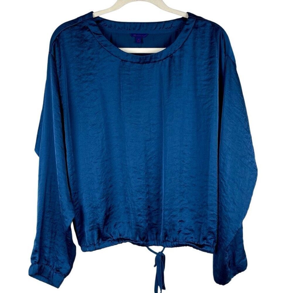 Aeropostale Blue Long Sleeve Blouse Tie Bottom M
